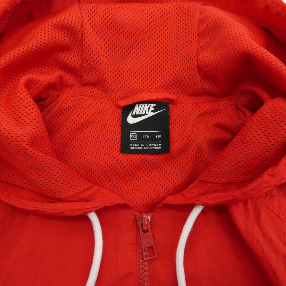 NIKE ナイキ CV9168-657 バックロゴ アノラック ウーブンジャケット ナイロン フーデッド ジャケット レッド系 XXL【中古】