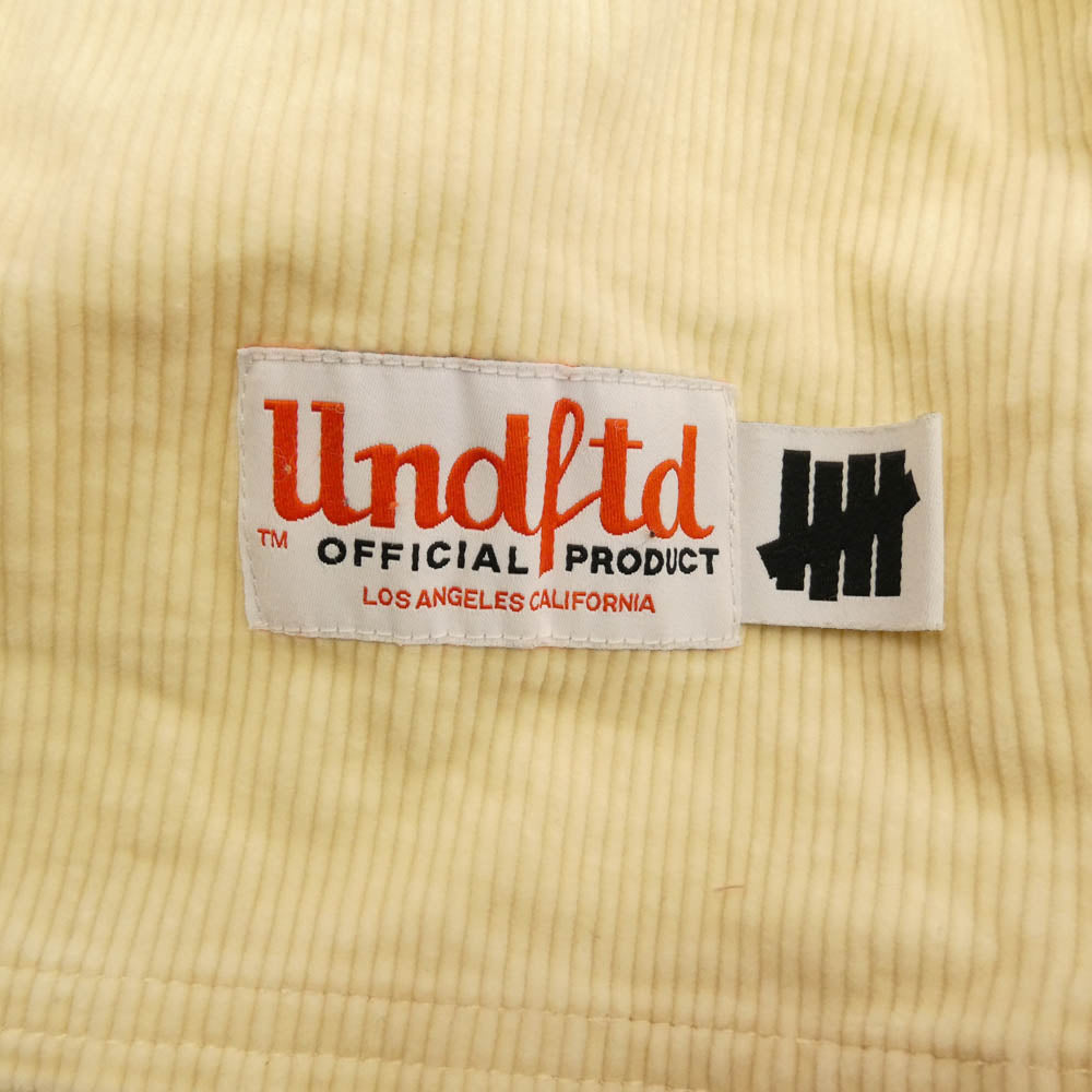 UNDEFEATED アンディフィーテッド 220077012033 CORD S/S BASEBALL JERSEY フロントロゴ コーデュロイ ベースボールシャツ 半袖 シャツ アイボリー XL【中古】