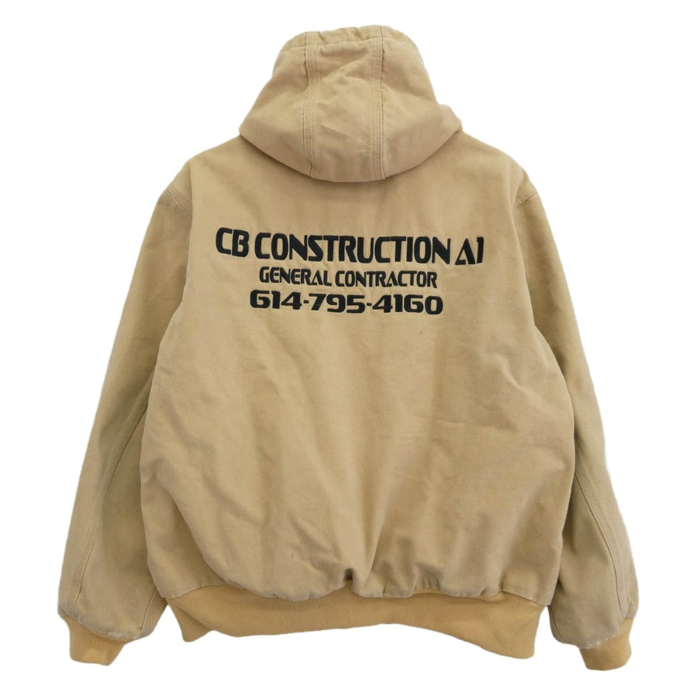 Carhartt カーハート J25 00's ACTIVE JACKET バック刺繍 アクティブ ジャケット フーデッドジャケット ベージュ系 XL【中古】