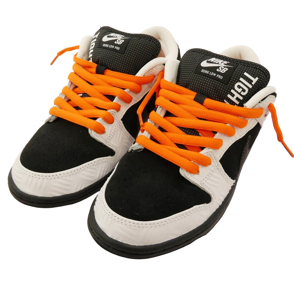NIKE ナイキ FD2629-100 × TIGHTBOOTH タイトブース SB Dunk Low Pro QS Black and White ダンク ロー プロ ローカットスニーカー ブラック系 オレンジ系 27cm【中古】