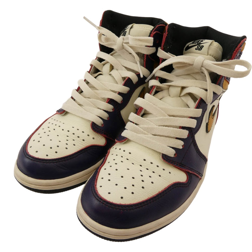 NIKE ナイキ CD6578-507 SB × Air Jordan 1 Retro High La To Chicago AJ1 エアジョーダン シカゴ ハイカット スニーカー パープル系 イエロー系 26cm【中古】