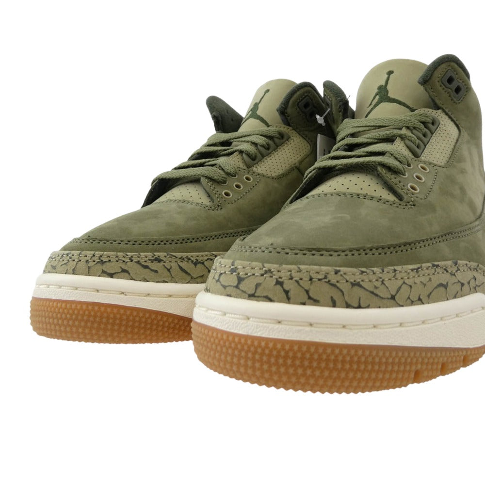 NIKE ナイキ DN3707-202 AIR JORDAN 3 RETRO FAMILY AFFAIR エア ジョーダン レトロ ファミリー アフィアー スニーカー モスグリーン系 26.5cm【極上美品】【中古】