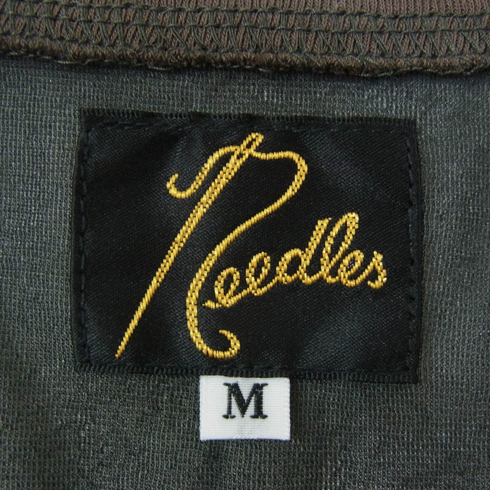 Needles ニードルス OT256 L/S V NECK TEE - POLY TRICOT CHIFFON ロングスリーブ Vネックティー ポリ トリコット シフォン チャコール系 M【中古】