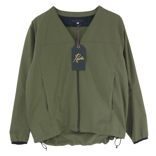 Needles ニードルス QV389 Sportswear スポーツウェア Vネック ナイロン ジャケット カーキ系 S【美品】【中古】