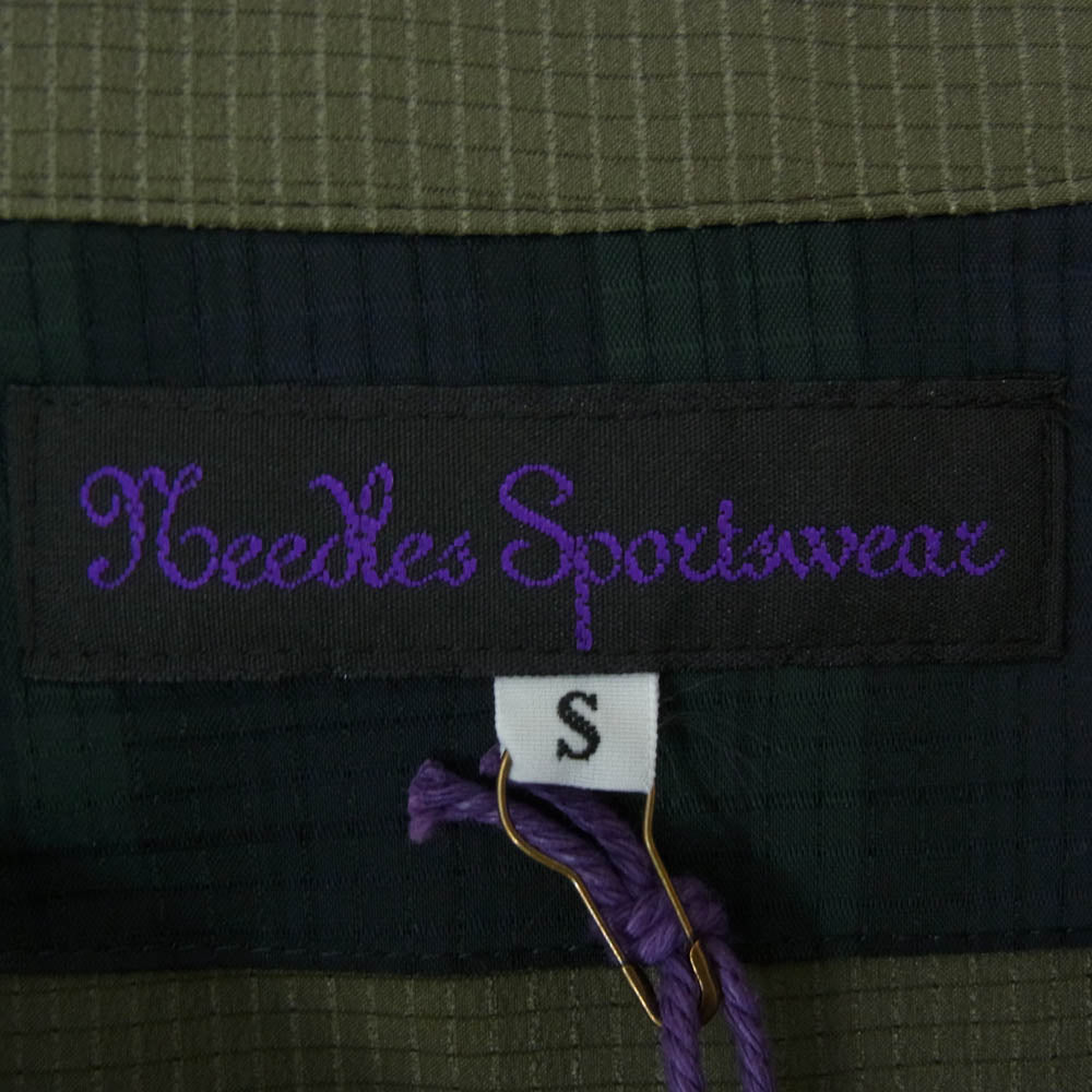 Needles ニードルス QV389 Sportswear スポーツウェア Vネック ナイロン ジャケット カーキ系 S【美品】【中古】