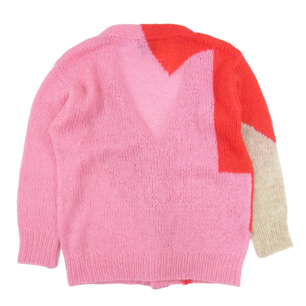 NOMA t.d. N36-KN01 Hand Knitted Mohair Cardigan ハンド ニット モヘア カーディガン ピンク系 1【中古】
