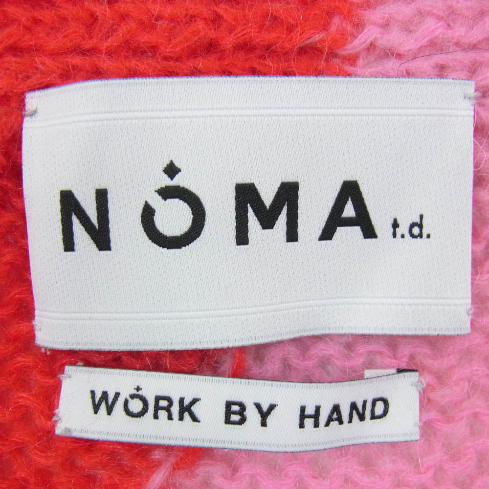 NOMA t.d. N36-KN01 Hand Knitted Mohair Cardigan ハンド ニット モヘア カーディガン ピンク系 1【中古】