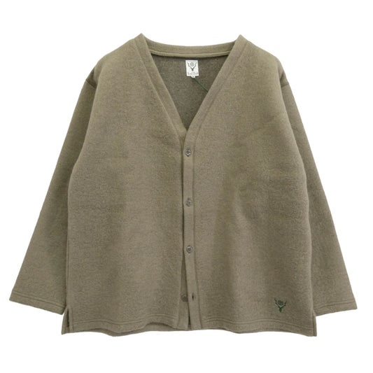 South2 West8 サウスツーウェストエイト 24AW PU535 S.S. V Neck Cardigan カーディガン 薄モスグリーン系 S【中古】