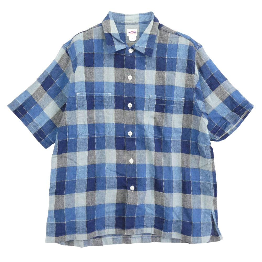BIG YANK ビッグヤンク 600-201-22 復刻 ブロック チェック 半袖 シャツ ブルー ブルー系 マルチカラー系 M【中古】