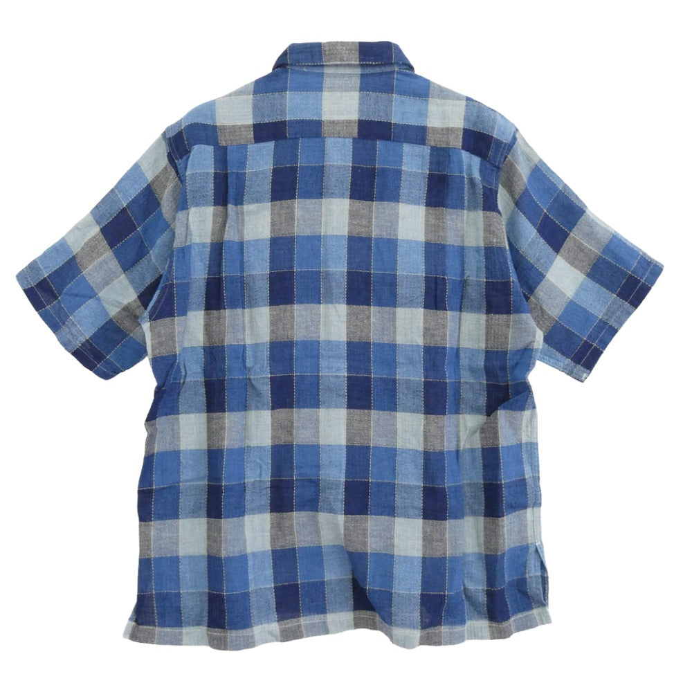 BIG YANK ビッグヤンク 600-201-22 復刻 ブロック チェック 半袖 シャツ ブルー ブルー系 マルチカラー系 M【中古】