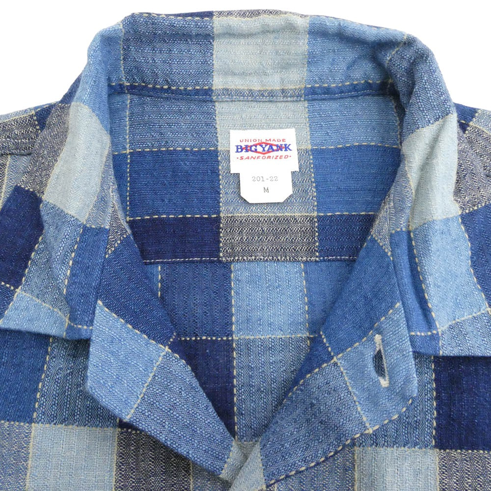 BIG YANK ビッグヤンク 600-201-22 復刻 ブロック チェック 半袖 シャツ ブルー ブルー系 マルチカラー系 M【中古】