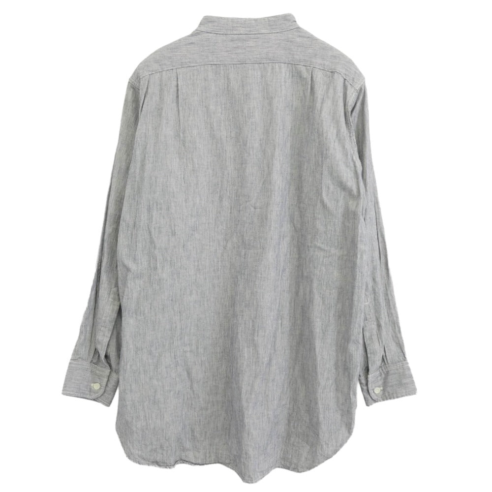 BONCOURA ボンクラ バンド カラー ヒッコリー ストライプ 長袖 シャツ オフホワイト系 ネイビー系 36【中古】