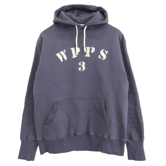 WAREHOUSE ウエアハウス Lot 450 2本針フード WPPS プルオーバー パーカー ネイビー系 40【中古】