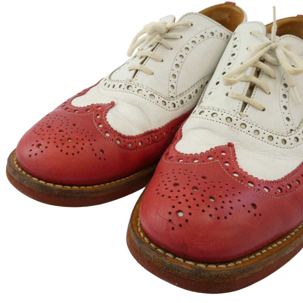 CHURCH'S チャーチ 6953 DOWNTON ダントン バイカラー ウィングチップ レザーシューズ レッド系 10【中古】
