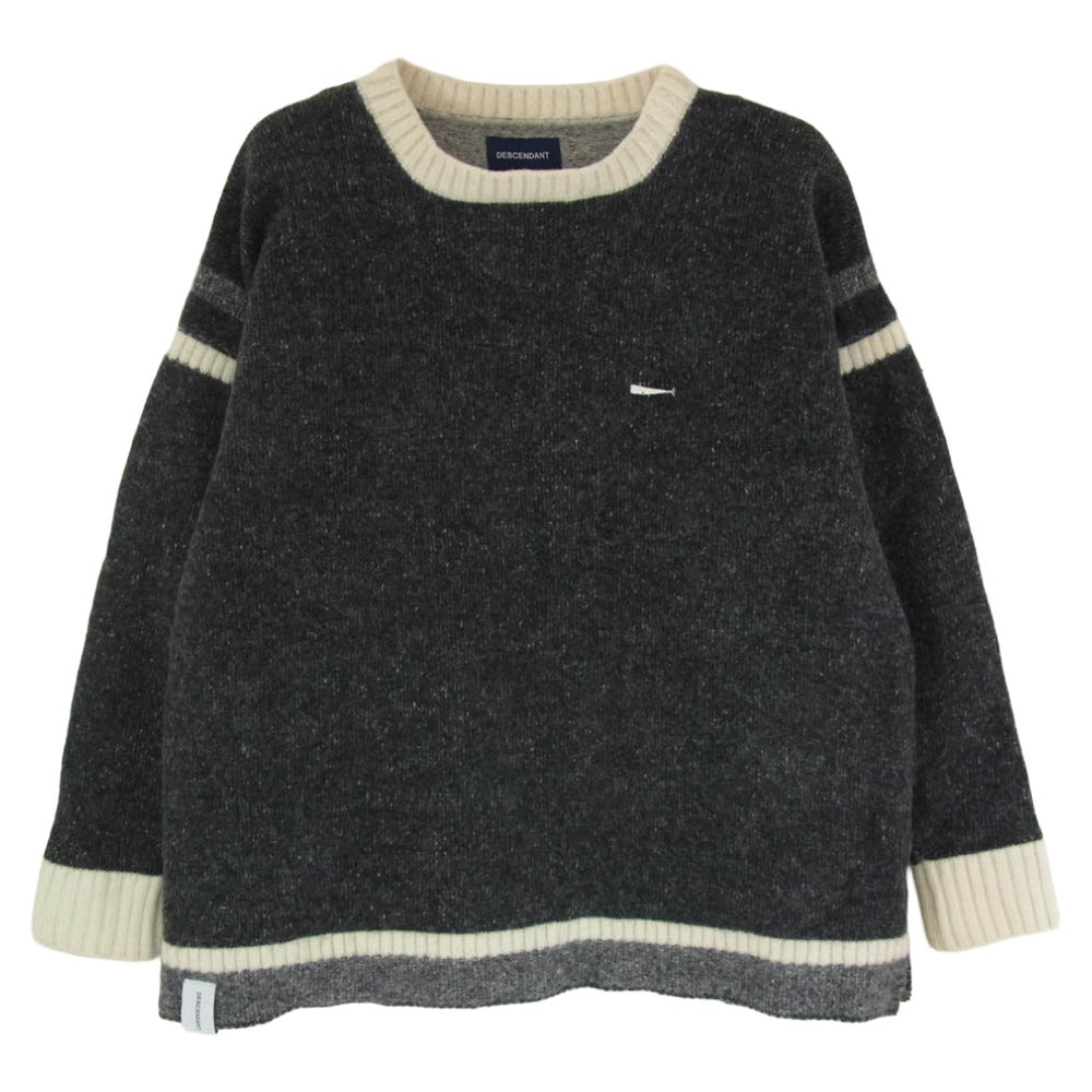 DESCENDANT ディセンダント 19AW ENZO WOOL KNIT エンゾ ウール ニット クルーネック ダークグレー系 2【中古】