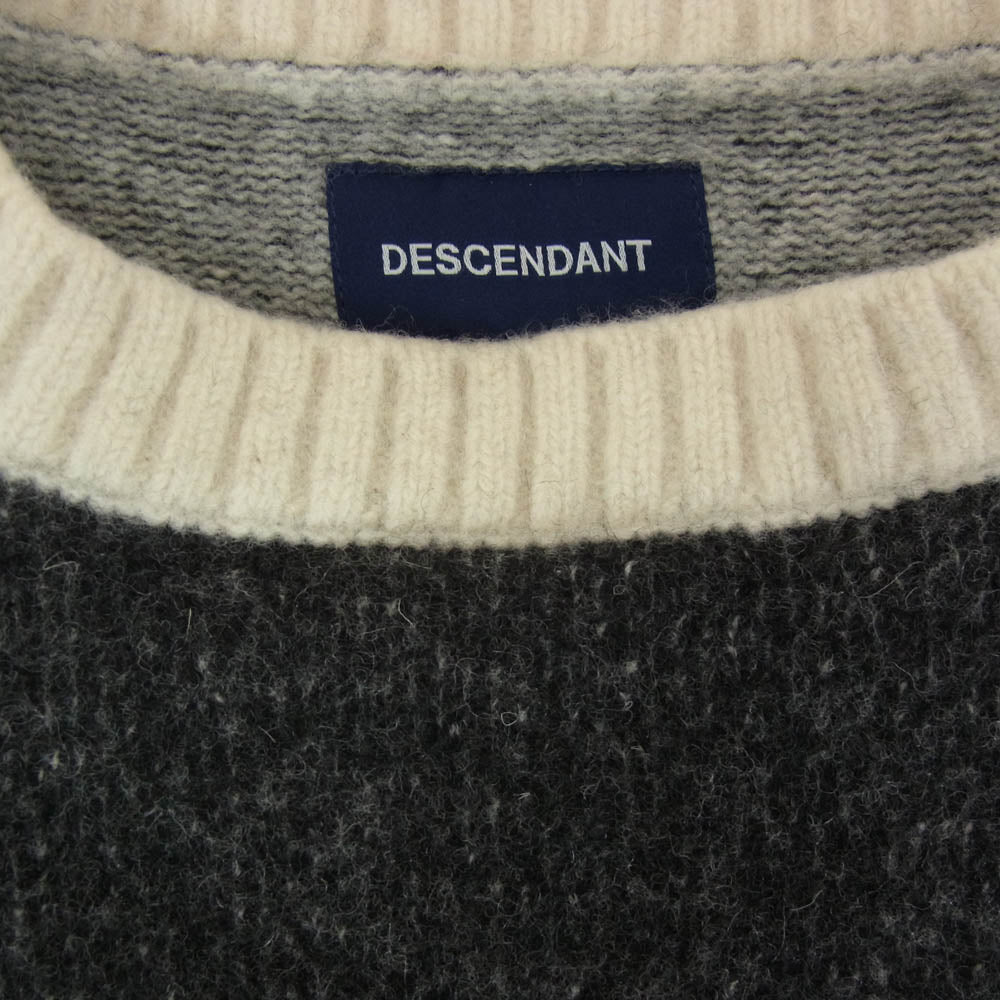DESCENDANT ディセンダント 19AW ENZO WOOL KNIT エンゾ ウール ニット クルーネック ダークグレー系 2【中古】