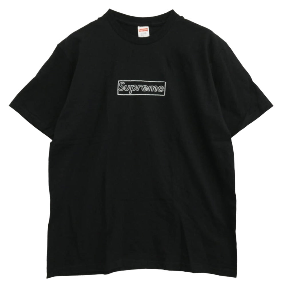 Supreme シュプリーム 21SS KAWS Chalk Logo Tee カウズ チョーク ロゴ Tシャツ ブラック系 L【美品】【中古】