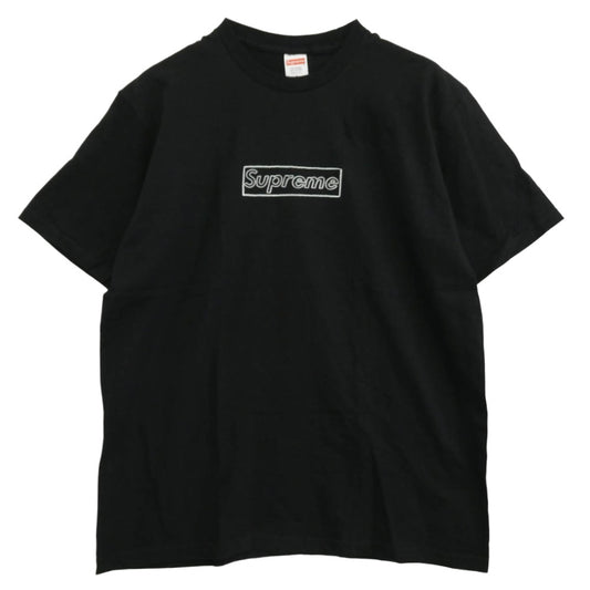 Supreme シュプリーム 21SS KAWS Chalk Logo Tee カウズ チョーク ロゴ Tシャツ ブラック系 L【美品】【中古】