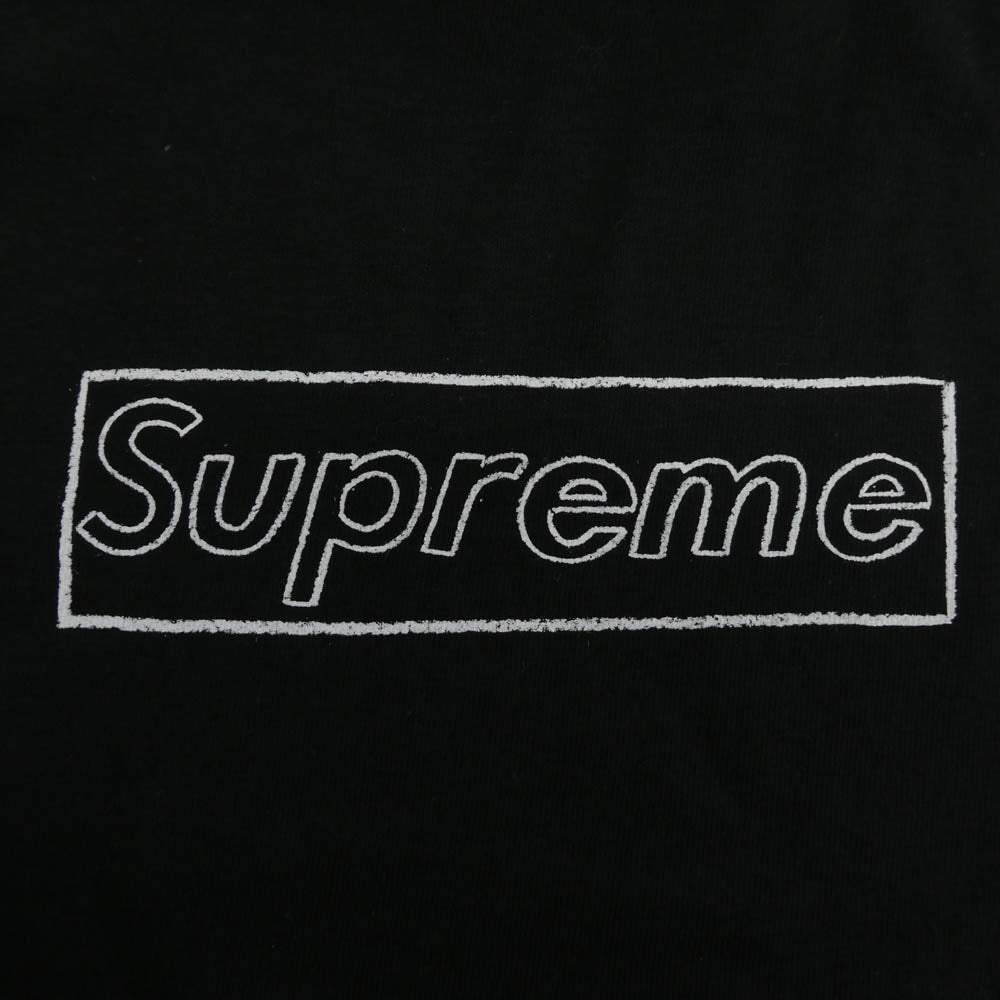 Supreme シュプリーム 21SS KAWS Chalk Logo Tee カウズ チョーク ロゴ Tシャツ ブラック系 L【美品】【中古】