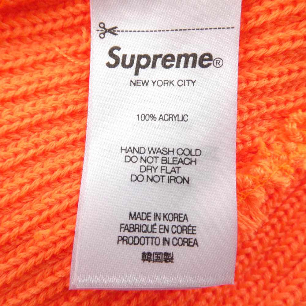 Supreme シュプリーム 24SS Overdyed Beanie small box logo スモール ボックス ロゴ オーバーダイ ビーニー ニット帽 キャップ オレンジ系【新古品】【未使用】【中古】