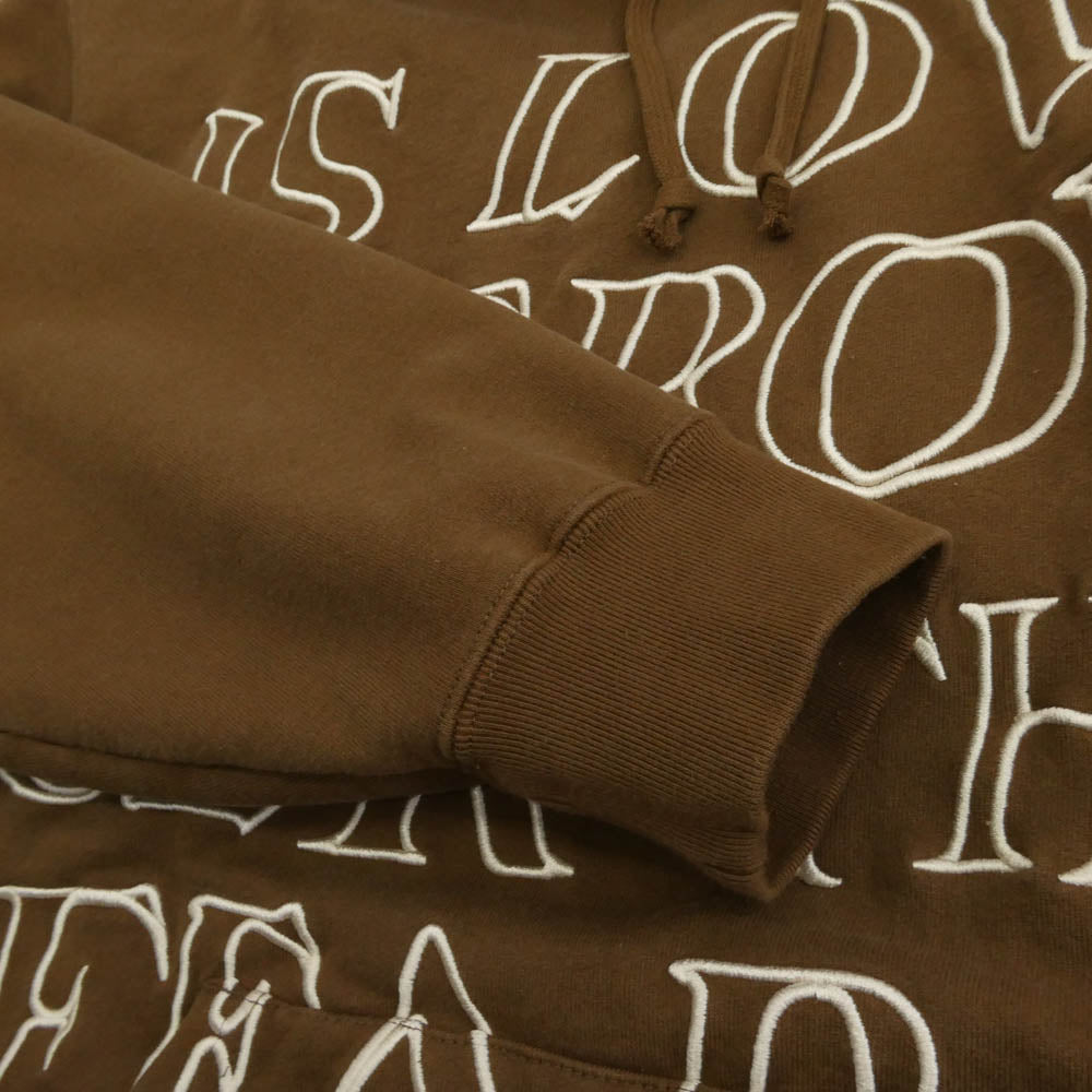 Supreme シュプリーム 23SS Stronger Than Fear Hooded Sweatshirt ストロンガー ザン フィアー フーディー スウェットシャツ パーカー ブラウン系 L【美品】【中古】