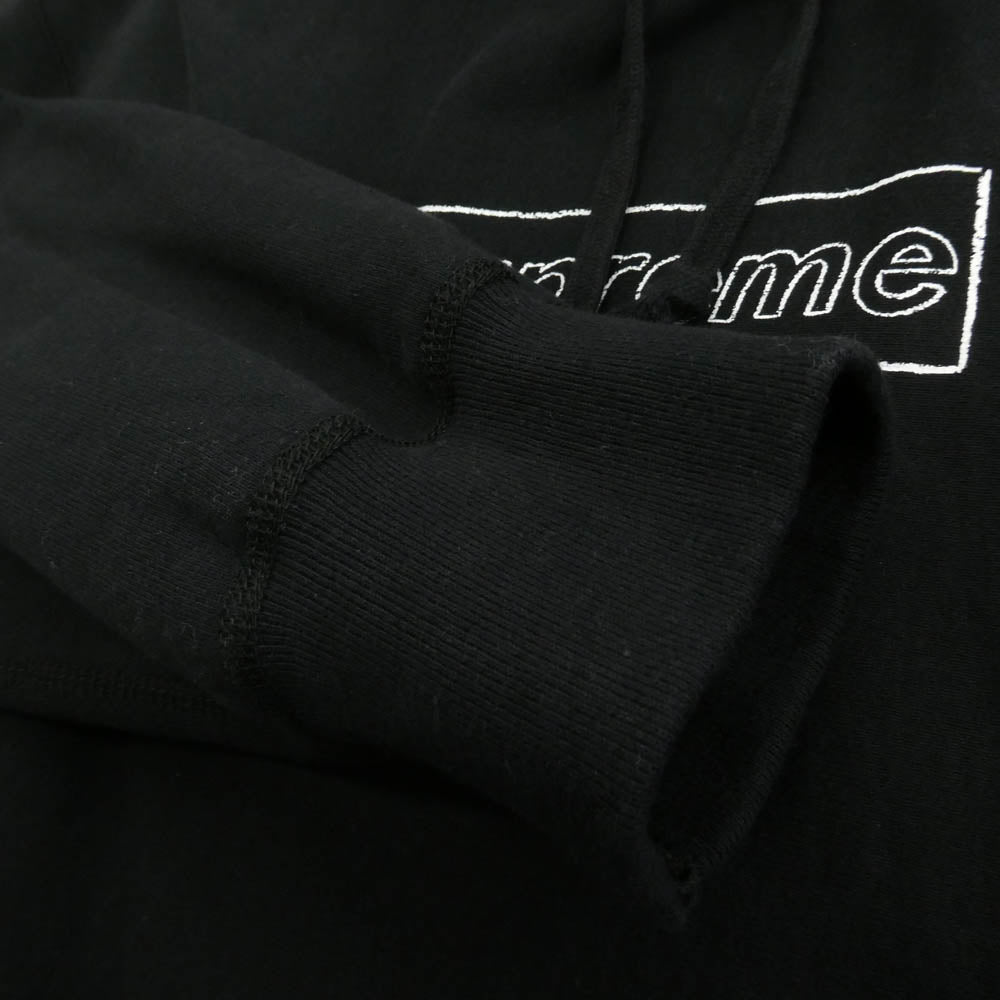 Supreme シュプリーム 21AW KAWS Chalk Logo Hooded Sweatshirt カウズ チョーク ロゴ フーディー スウェットシャツ パーカー ブラック系 L【美品】【中古】