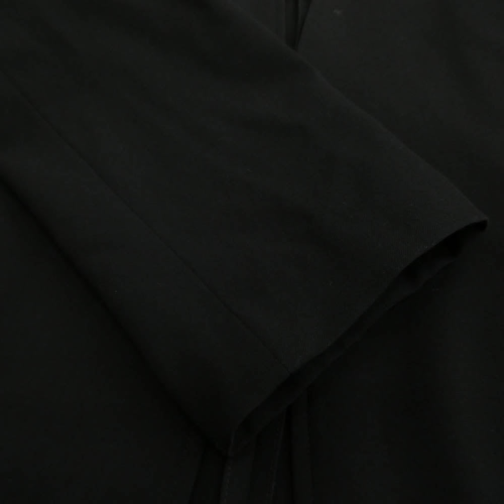 Yohji Yamamoto POUR HOMME ヨウジヤマモトプールオム 23SS HZ-J05-100 シワギャバ ノーカラー ロング ジャケット ブラック系 2【中古】