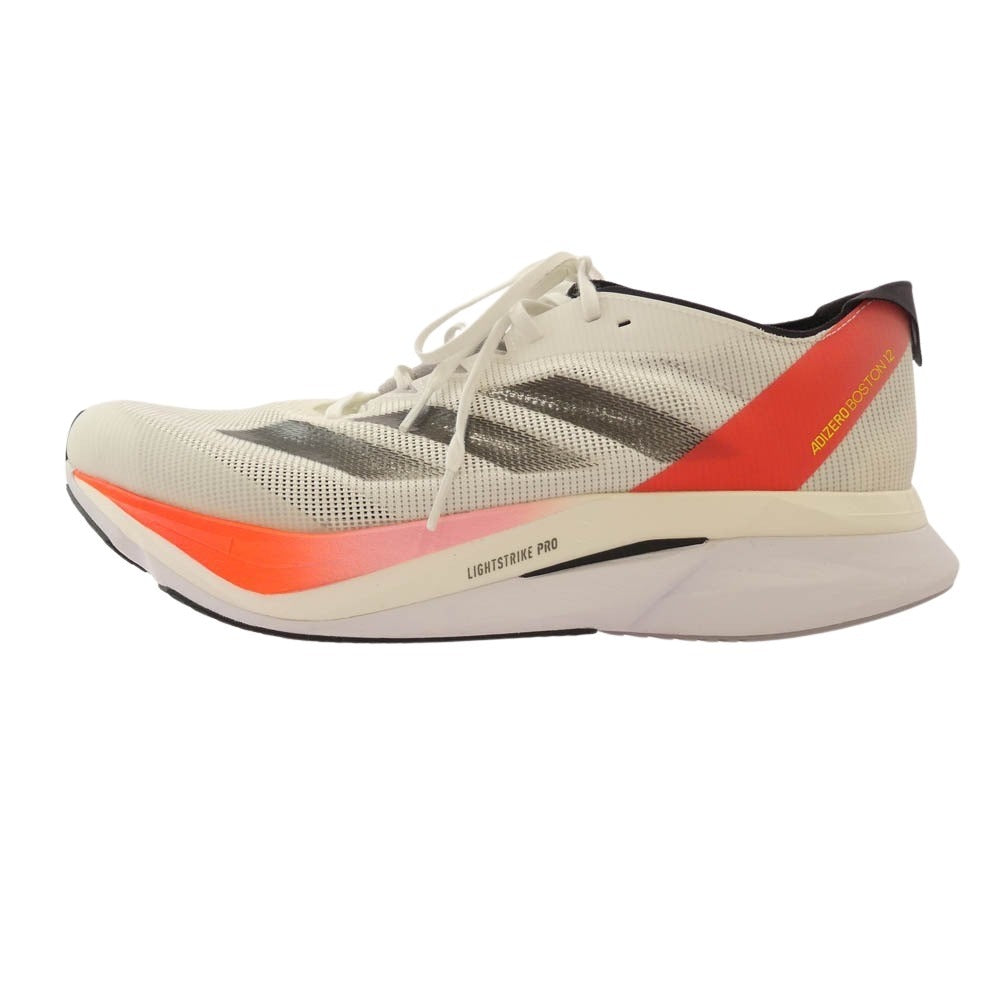 adidas アディダス IF9210 Adizero Boston 12 M Footwear White Aurora Metallic Solar Red アディゼロ ボストン12 フットウェア ホワイト オーロラメタリック ソーラーレッド 27.5cm【美品】【中古】