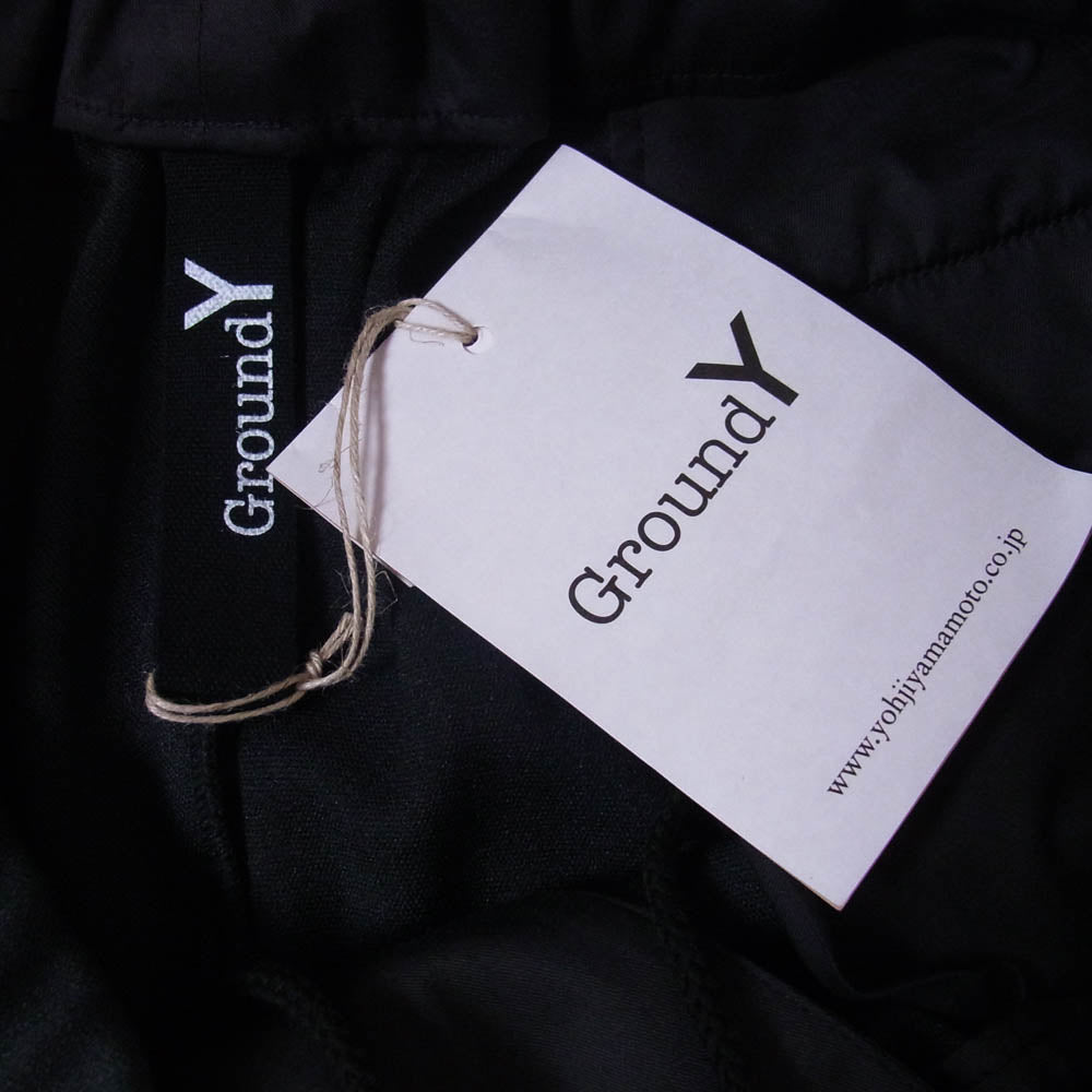 Yohji Yamamoto ヨウジヤマモト 25SS GP-P25-900-1-03 Ground Y POLYESTER SMOOTH PIPING WIDE PANTS グラウンドワイ ポリエステル スムース パイピング ワイド パンツ ブラック系 3【新古品】【未使用】【中古】