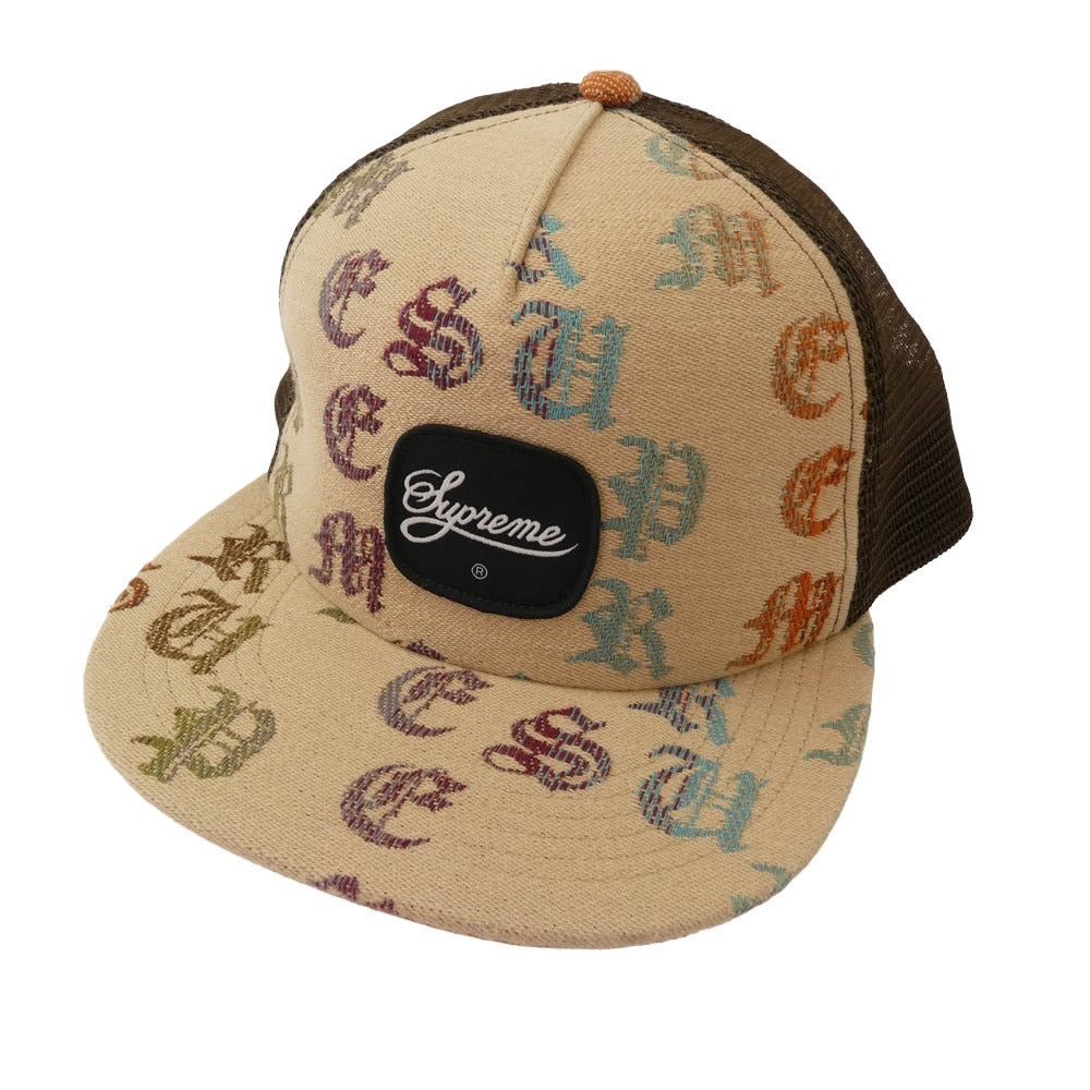 Supreme シュプリーム 22SS Gradient Jacquard Denim Mesh Back 5-Panel Cap グラデーション ジャガードデニム メッシュバック 5パネル キャップ ベージュ系【中古】