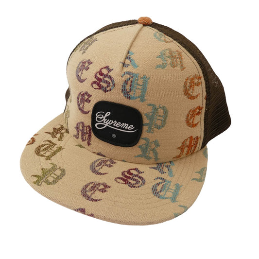 Supreme シュプリーム 22SS Gradient Jacquard Denim Mesh Back 5-Panel Cap グラデーション ジャガードデニム メッシュバック 5パネル キャップ ベージュ系【中古】