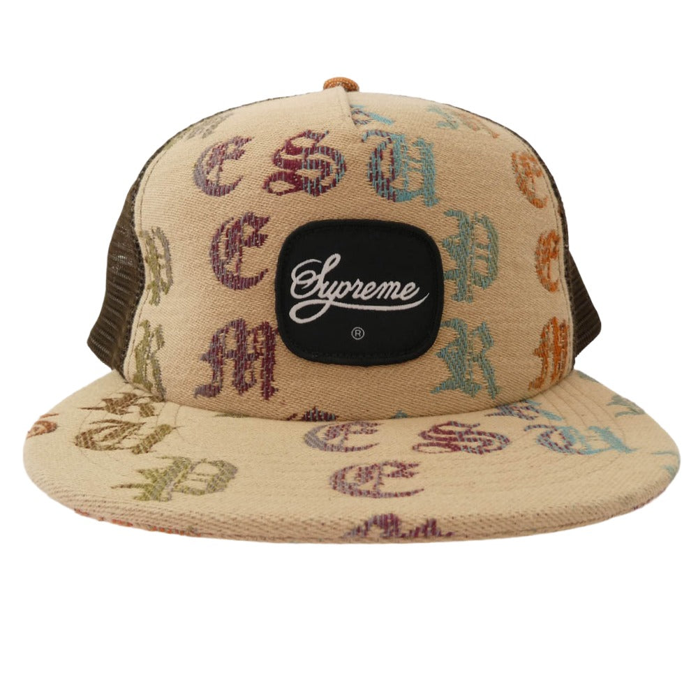 Supreme シュプリーム 22SS Gradient Jacquard Denim Mesh Back 5-Panel Cap グラデーション ジャガードデニム メッシュバック 5パネル キャップ ベージュ系【中古】