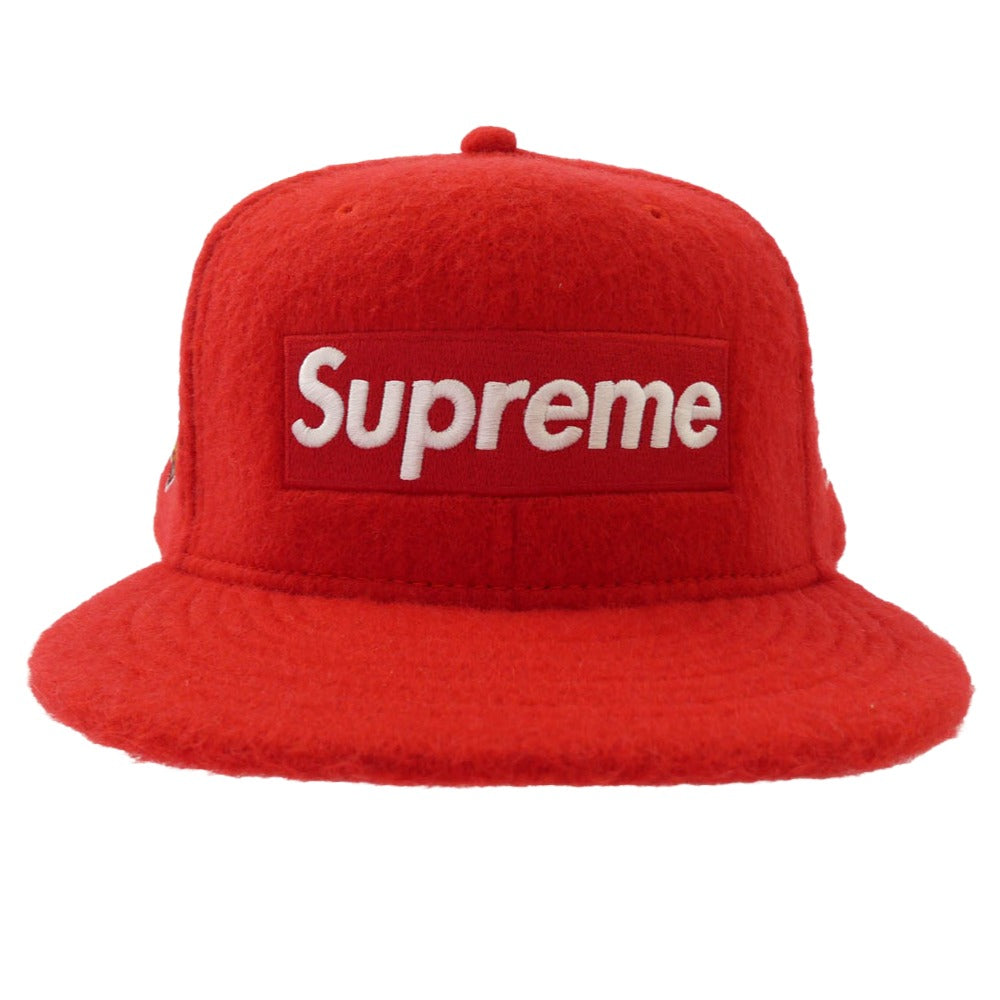 Supreme シュプリーム 24AW × New Era 7 1/2 ニューエラ Brushed Wool Box Logo Cap ブラッシュドウール ボックスロゴ キャップ レッド系 7 1/2【中古】