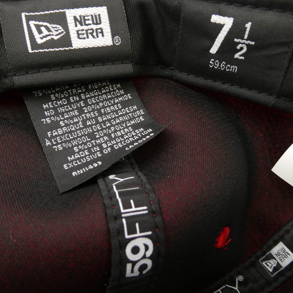 Supreme シュプリーム 24AW × New Era 7 1/2 ニューエラ Brushed Wool Box Logo Cap ブラッシュドウール ボックスロゴ キャップ レッド系 7 1/2【中古】