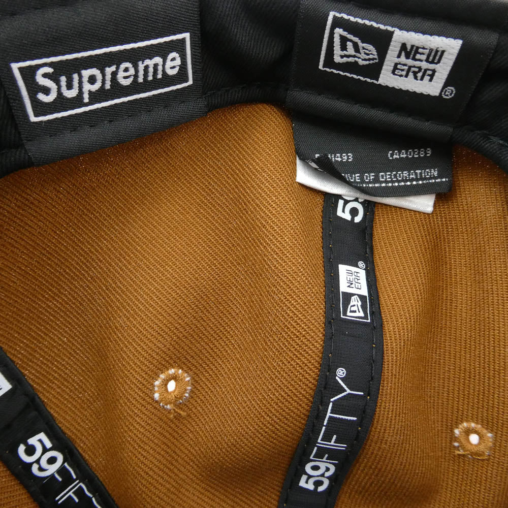 Supreme シュプリーム 22AW × New Era 7 1/2 ニューエラ Money Box Logo Cap マネー ボックスロゴ キャップ ブラウン系 7 1/2【中古】