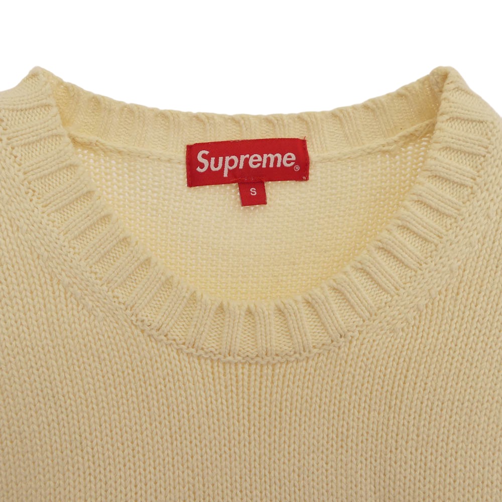 Supreme シュプリーム 16SS ワングラム期 Tackle Twill Sweater アーチロゴ タックツイル セーター ニット ホワイト系 S【中古】