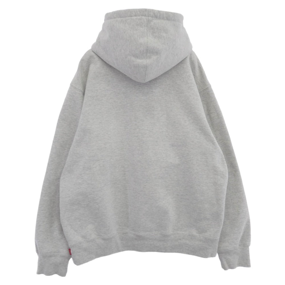 Supreme シュプリーム 22SS Bling Box Logo Hooded Sweatshirt ブリングボックスロゴ フーデッド スウェットシャツ プルオーバーパーカー グレー系 M【中古】