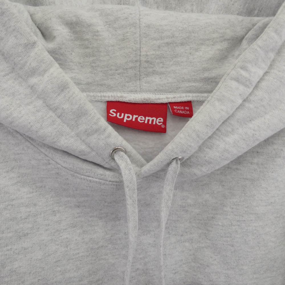 Supreme シュプリーム 22SS Bling Box Logo Hooded Sweatshirt ブリングボックスロゴ フーデッド スウェットシャツ プルオーバーパーカー グレー系 M【中古】