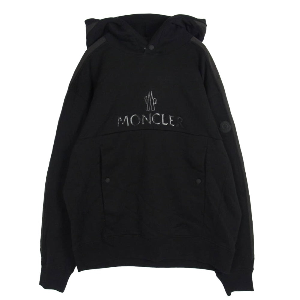 MONCLER モンクレール 21AW g20918g00025 FELPA CON CAPPUCCIO フェルパ コン カプッチョ フーディー プルオーバー ブラック系 L【極上美品】【中古】
