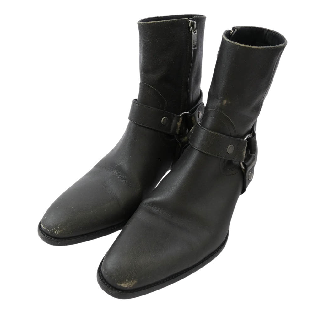 SAINT LAURENT サンローラン 549521 WYATT HARNESS BOOTS ワイアット ハーネス ブーツ ブラック系 41.5【中古】