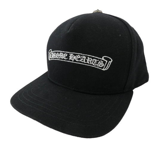 CHROME HEARTS クロムハーツ（原本無） TRUCKER CAP 刺繍ロゴ スクロールラベル キャップ 帽子 ブラック系 OS 53-60【中古】