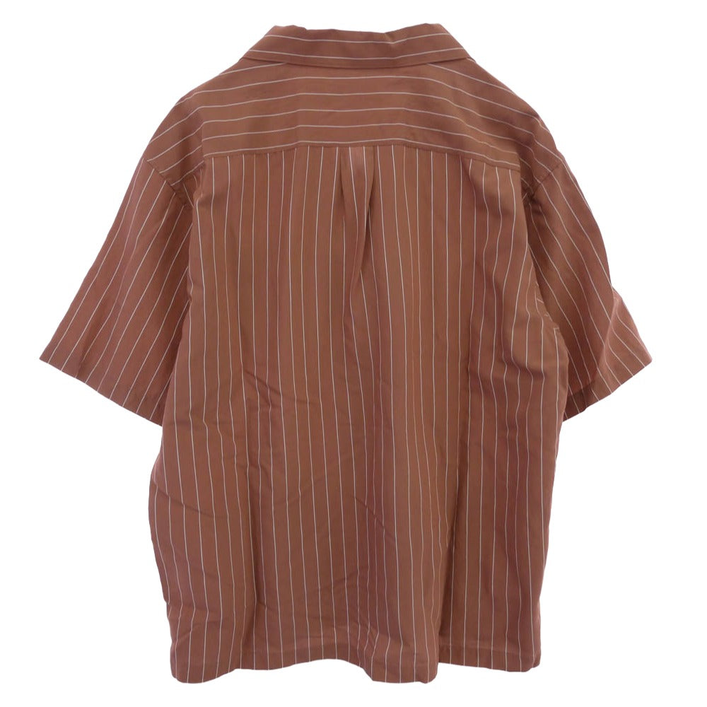 Supreme シュプリーム 25SS Stripe Pajama Shirt ストライプ パジャマ 半袖 シャツ ブラウン系 M【極上美品】【中古】