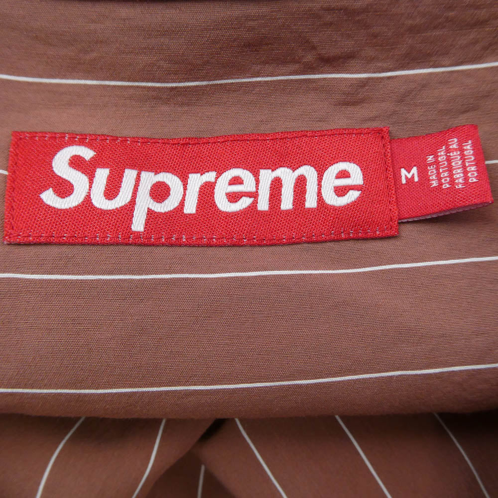 Supreme シュプリーム 25SS Stripe Pajama Shirt ストライプ パジャマ 半袖 シャツ ブラウン系 M【極上美品】【中古】