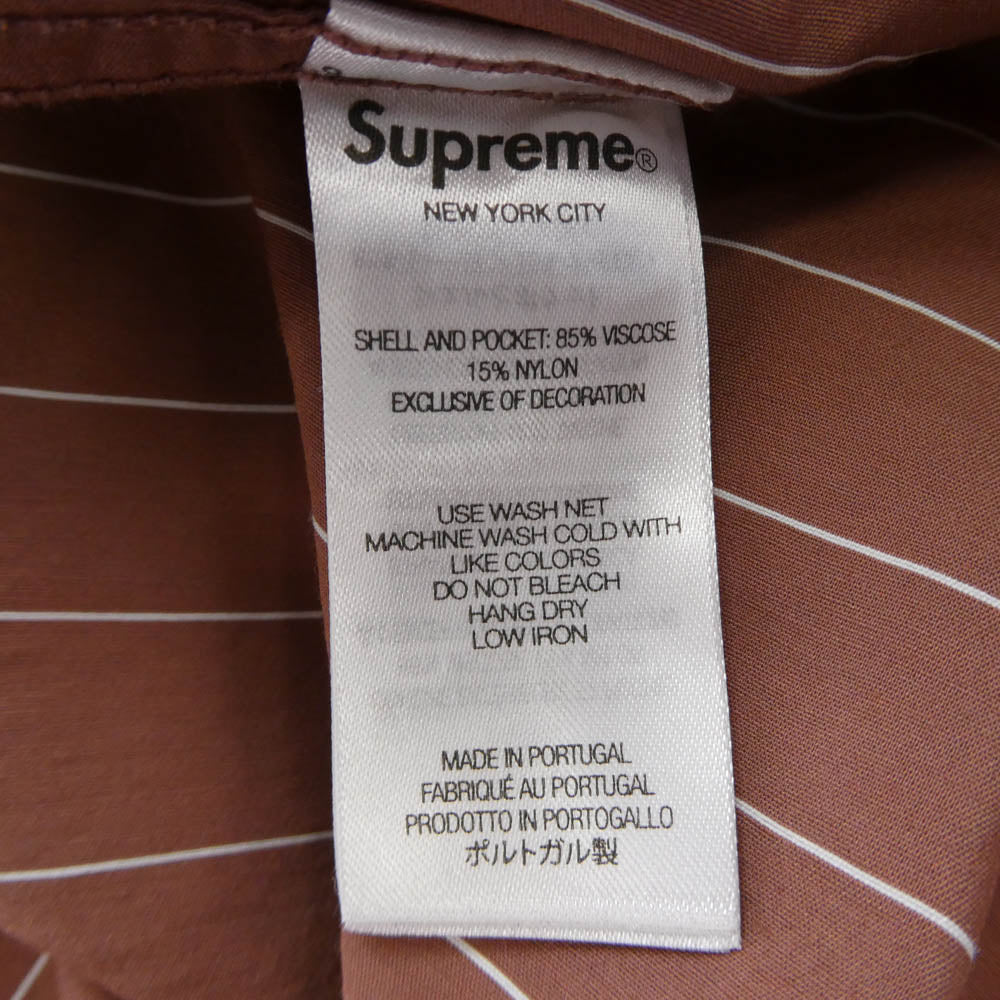 Supreme シュプリーム 25SS Stripe Pajama Shirt ストライプ パジャマ 半袖 シャツ ブラウン系 M【極上美品】【中古】