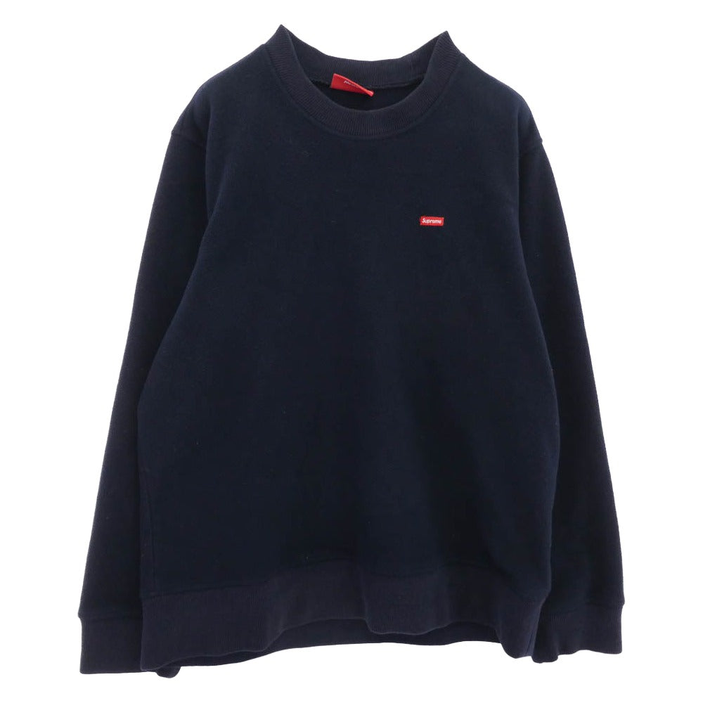 Supreme シュプリーム 18AW ワングラム期 Polartec Small Box Crewneck Sweatshirt ポーラテック スモールボックスロゴ クルーネック スウェット ネイビー系 M【中古】
