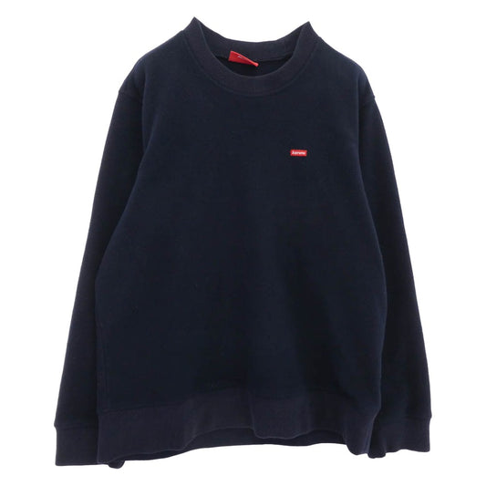 Supreme シュプリーム 18AW ワングラム期 Polartec Small Box Crewneck Sweatshirt ポーラテック スモールボックスロゴ クルーネック スウェット ネイビー系 M【中古】