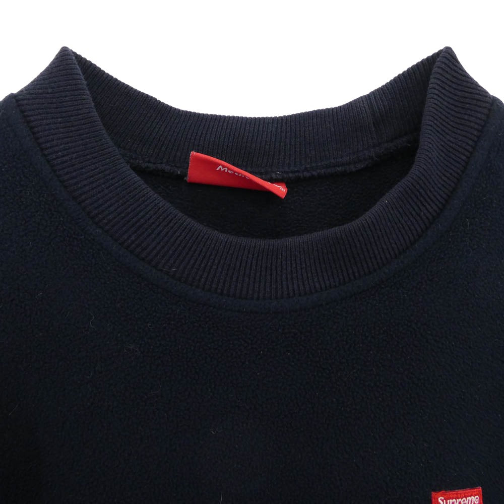 Supreme シュプリーム 18AW ワングラム期 Polartec Small Box Crewneck Sweatshirt ポーラテック スモールボックスロゴ クルーネック スウェット ネイビー系 M【中古】