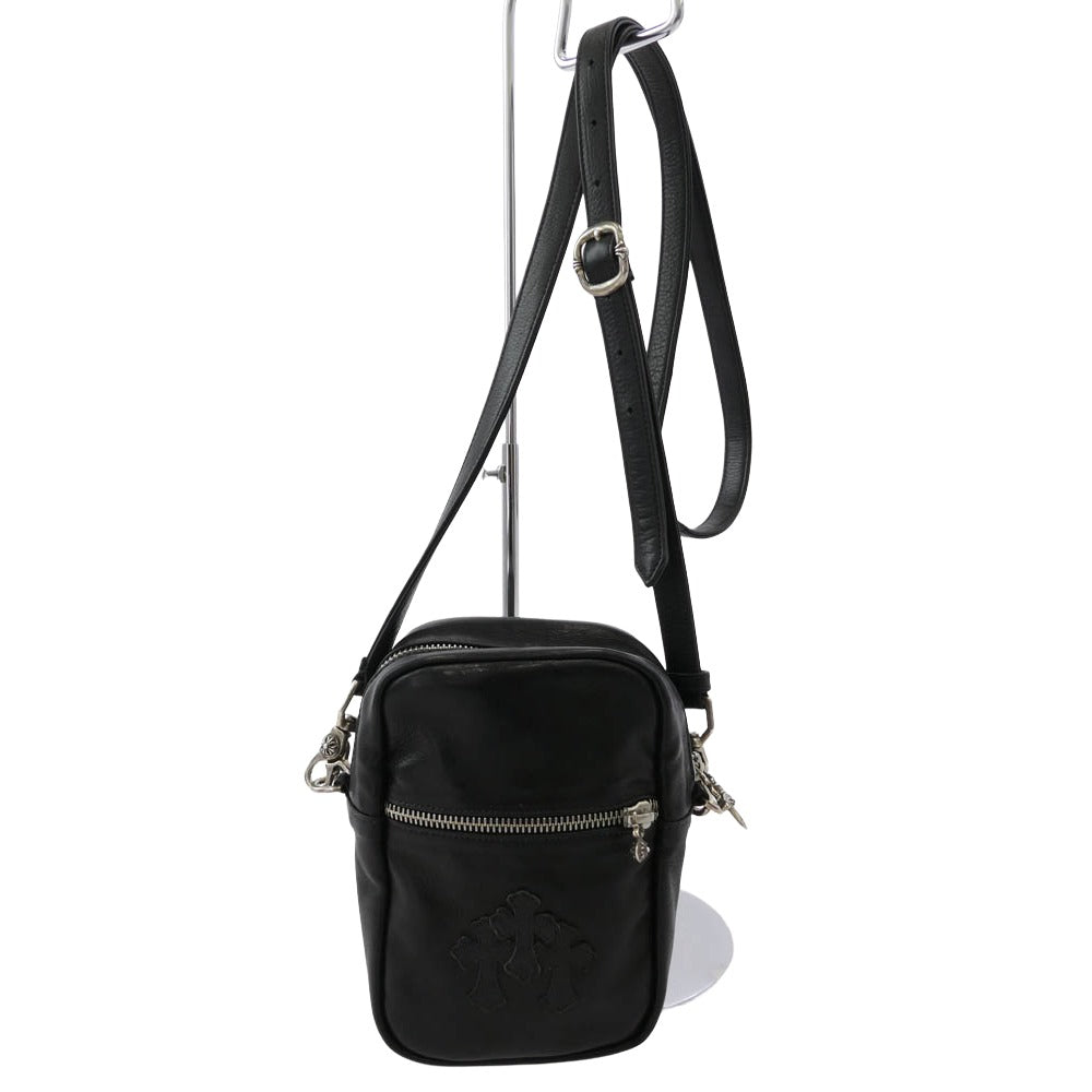 CHROME HEARTS クロムハーツ（原本無） TAKA MINI LTHR タカミニ セメタリークロスパッチ レザー ショルダーバッグ ブラック系【中古】