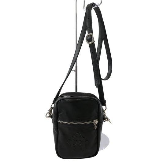 CHROME HEARTS クロムハーツ（原本無） TAKA MINI LTHR タカミニ セメタリークロスパッチ レザー ショルダーバッグ ブラック系【中古】
