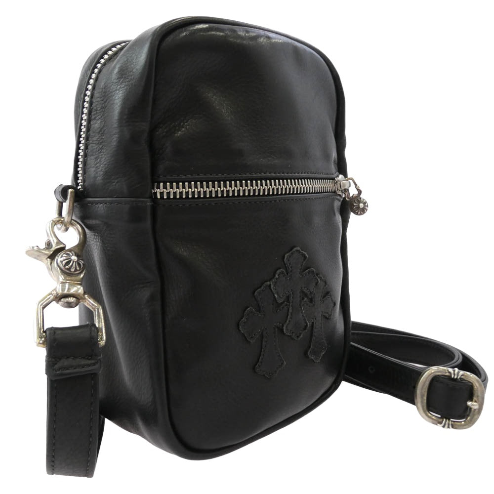 CHROME HEARTS クロムハーツ（原本無） TAKA MINI LTHR タカミニ セメタリークロスパッチ レザー ショルダーバッグ ブラック系【中古】